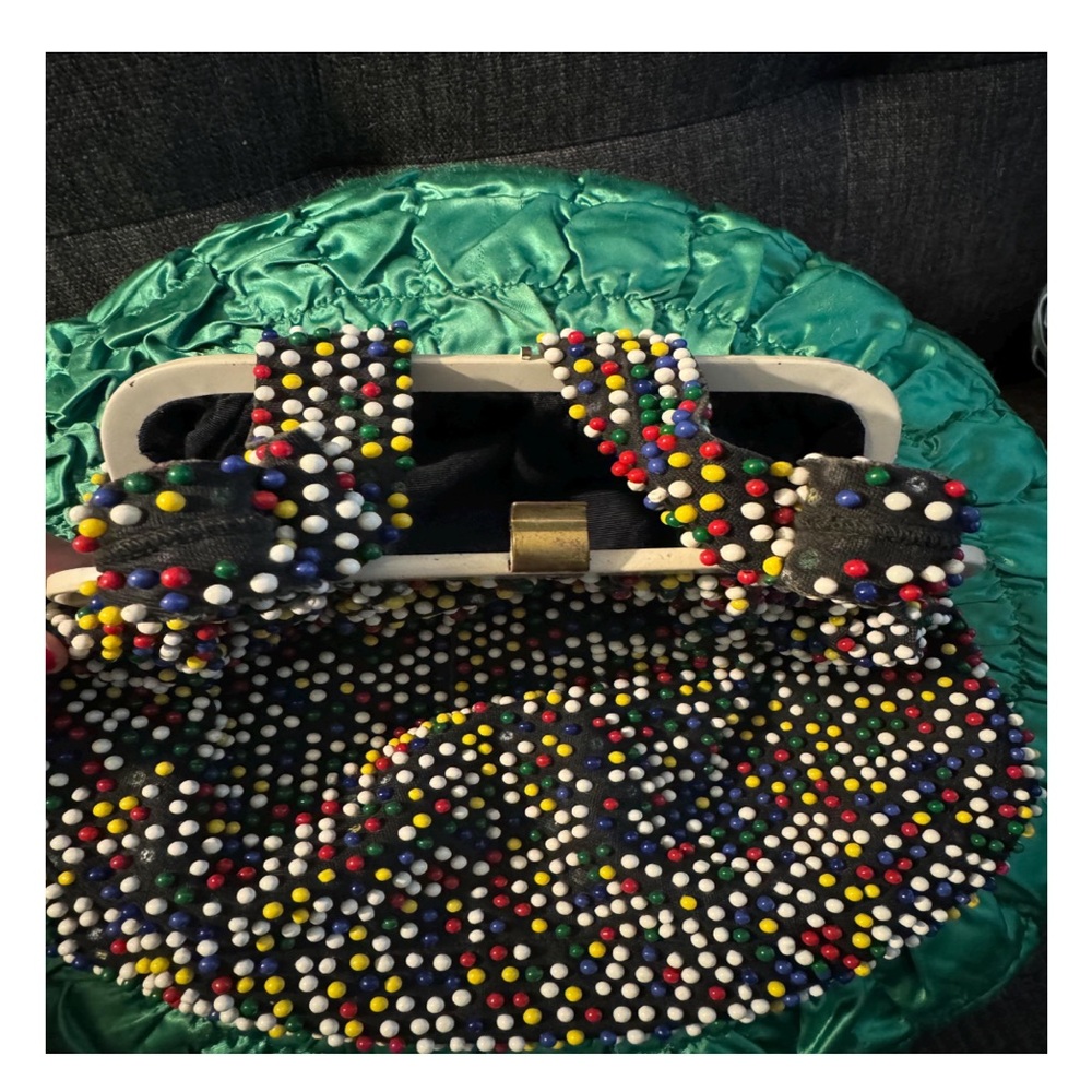 vintage candy dot bubble bead purse with matching coin purse - Picture 7 of 10